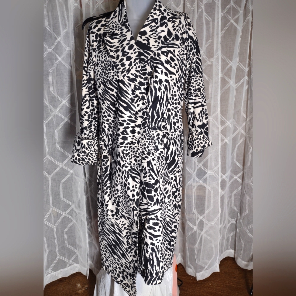 Sergio Hudson Black and White Patterned Coat